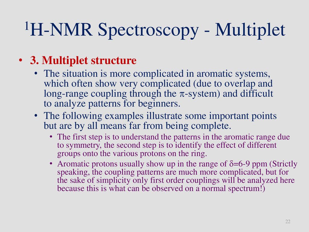 1H-NMR Spectroscopy - Multiplet