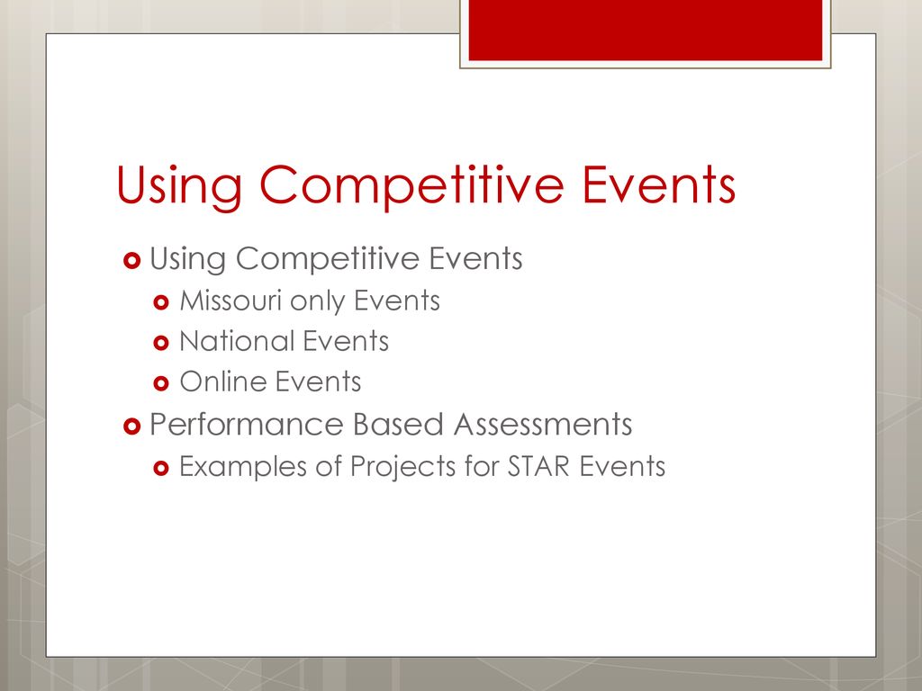 Using Competitive Events