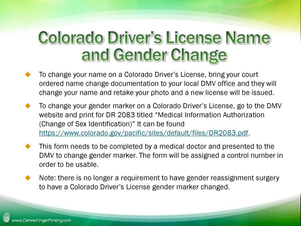 Colorado Name Changes and other Identity Documents ppt download