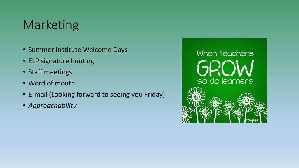 Marketing Summer Institute Welcome Days ELP signature hunting
