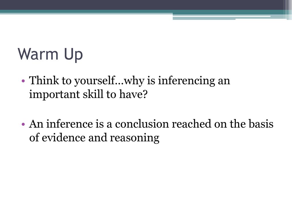 Warm up what does inference mean to you ppt download