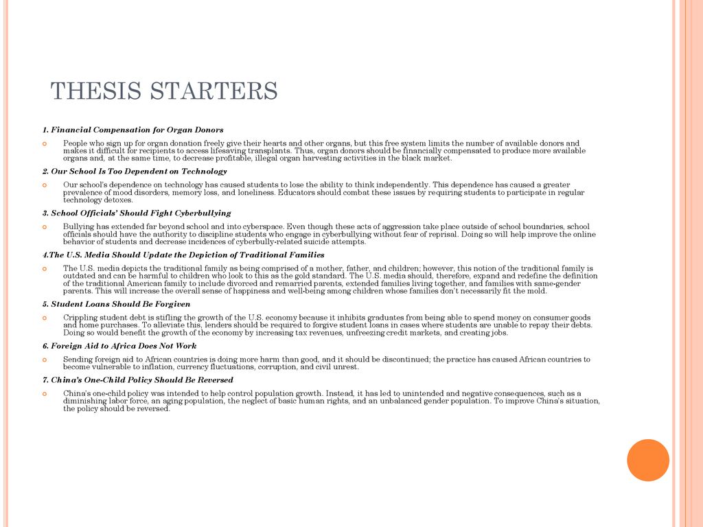 thesis starters