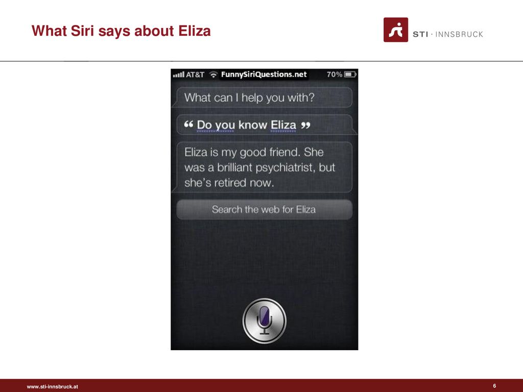 What Siri says about Eliza