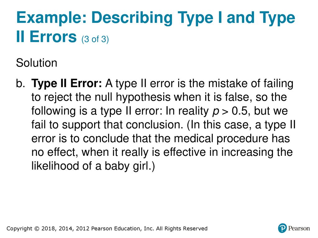 Example: Describing Type I and Type II Errors (3 of 3)
