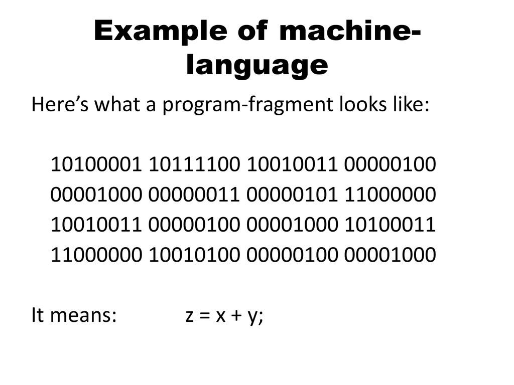 Classification Of Machine Language