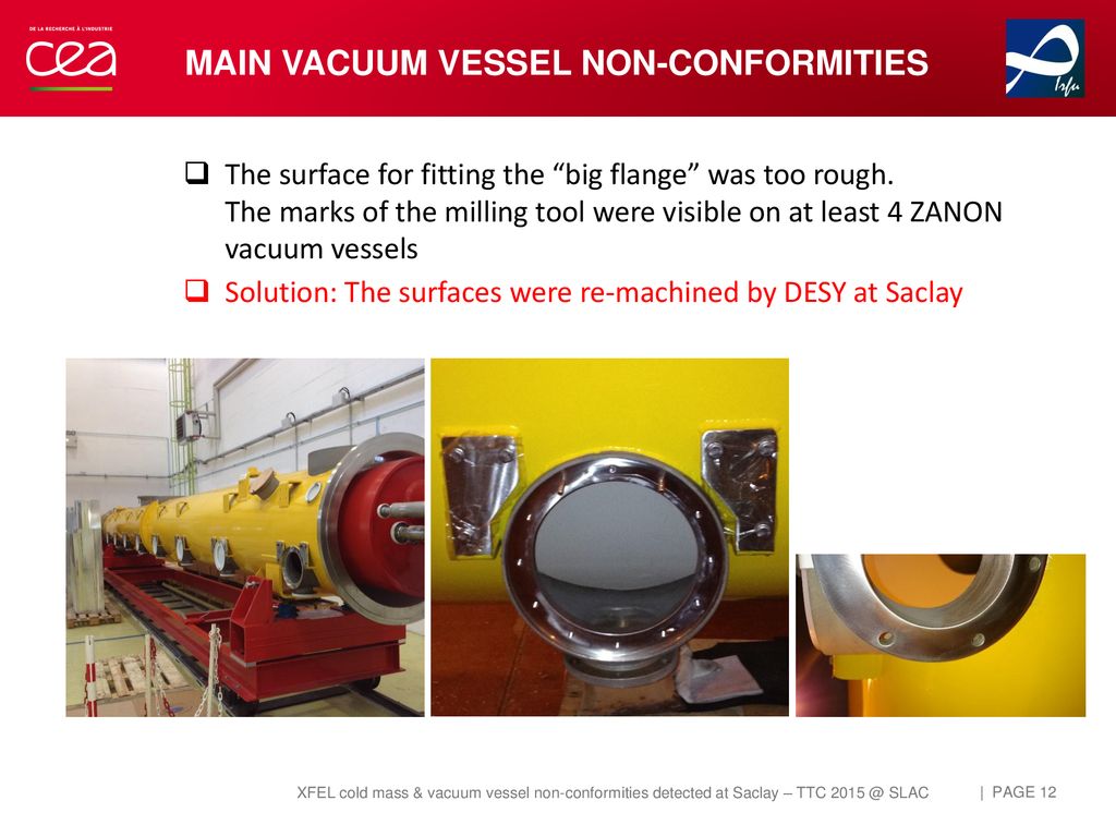 Main Vacuum Vessel non-conformitIES