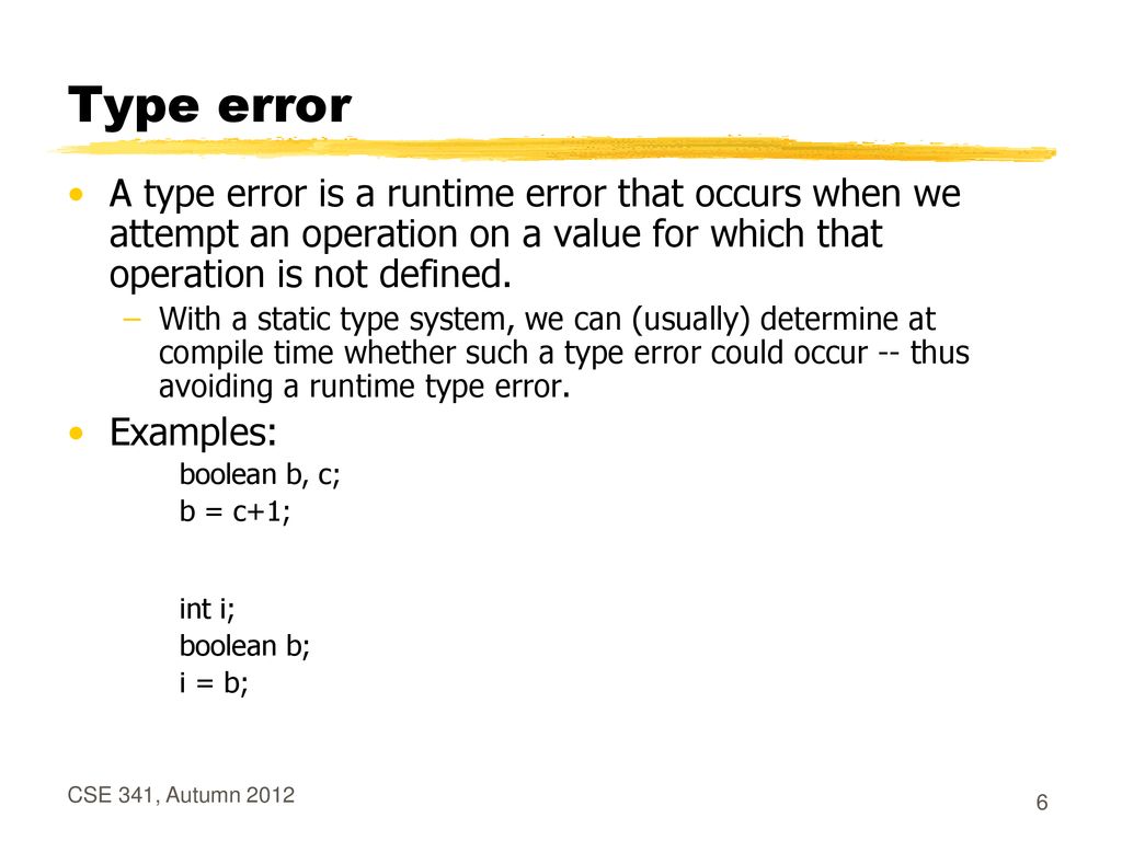 Type Systems Terms to learn about types: Related concepts: Type - ppt ...