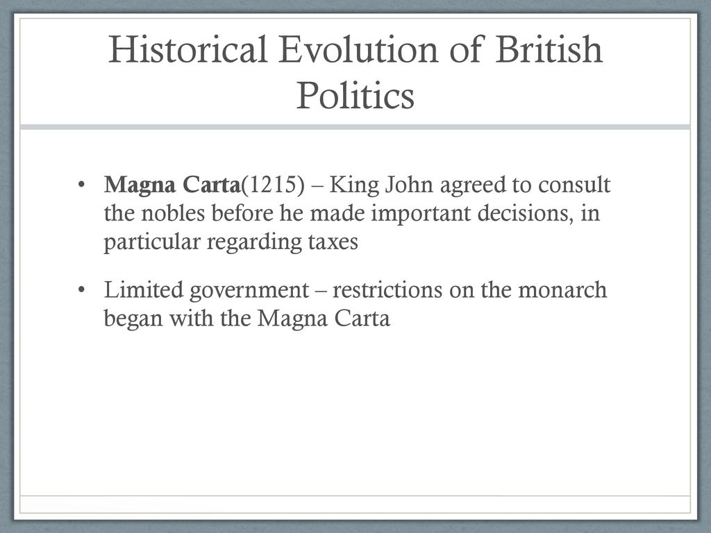 Historical Evolution of British Politics