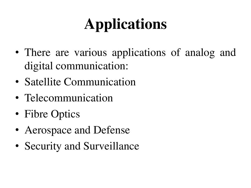 applications of analog communication