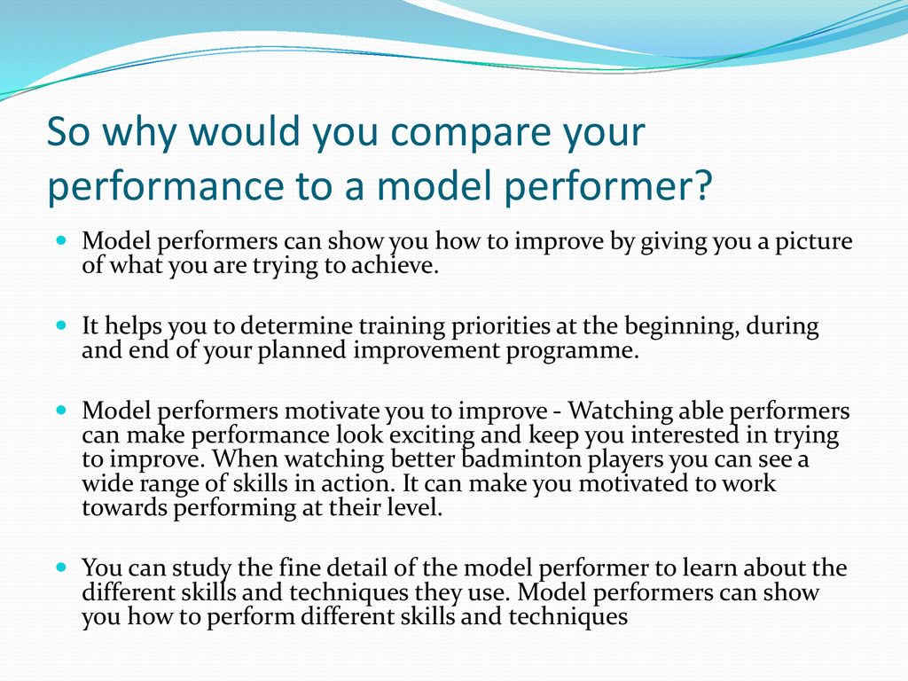 Skills and techniques information processing model model performers
