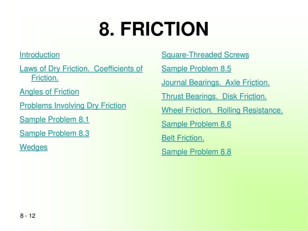 8. FRICTION Introduction