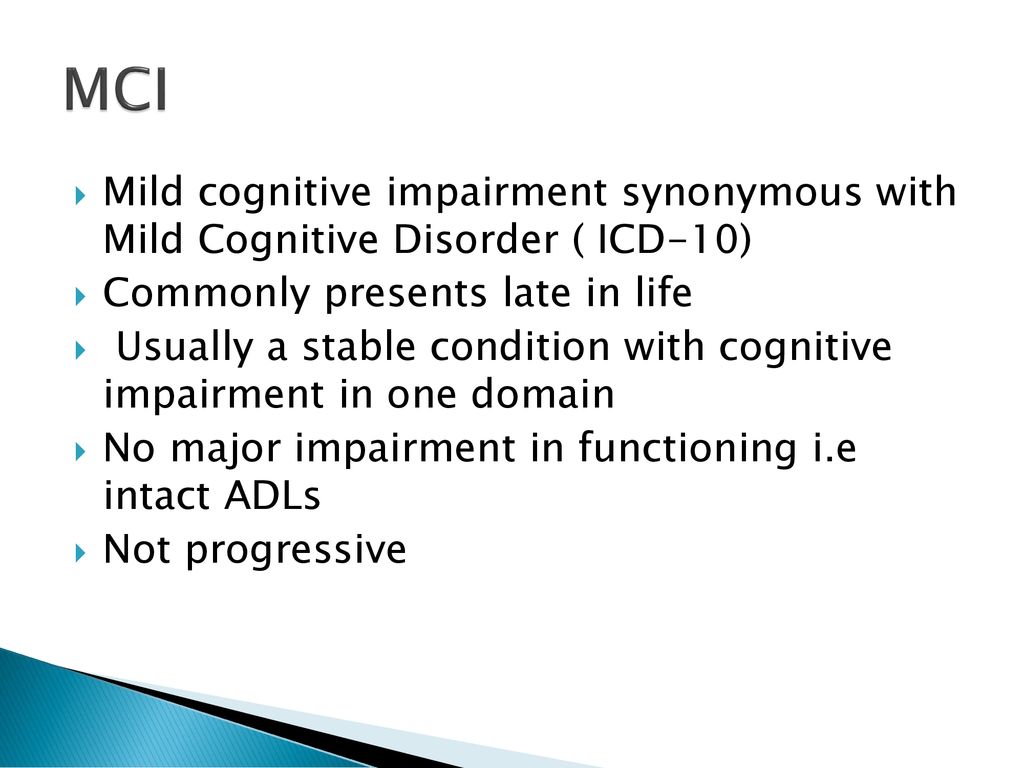 MCI and Late onset depression ppt download