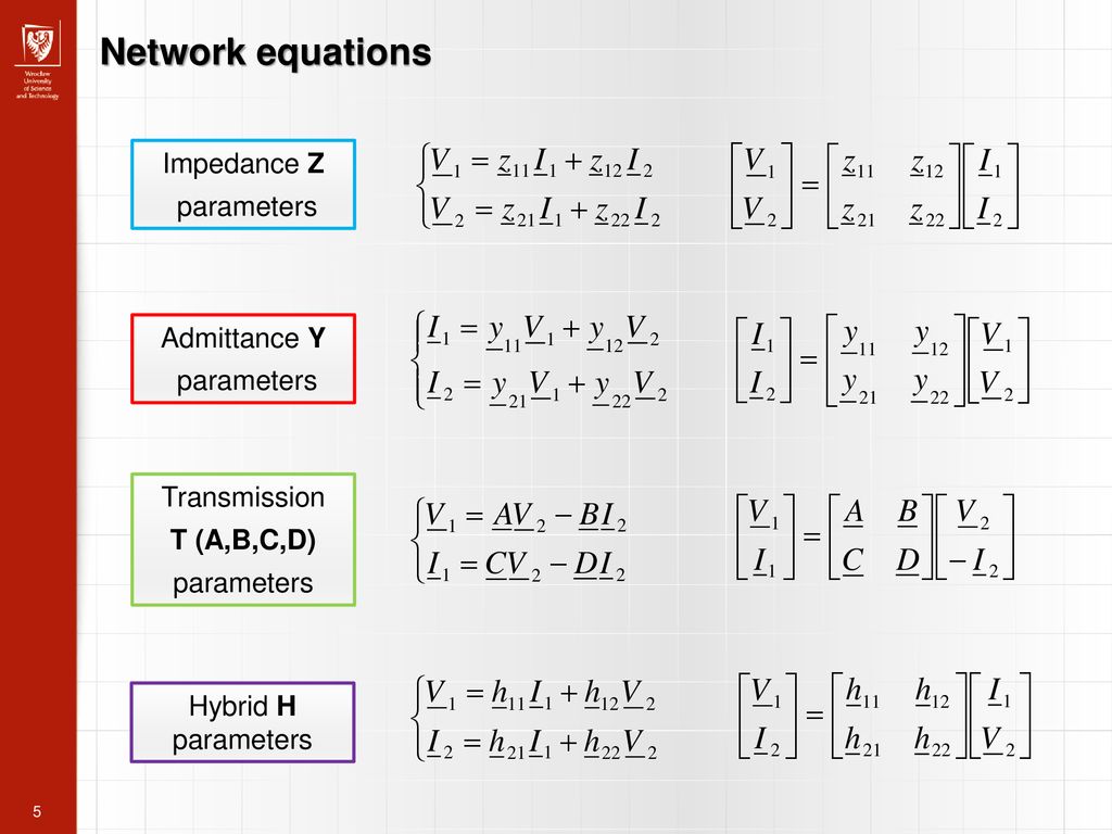 Two-port networks Adam Wąż - ppt download