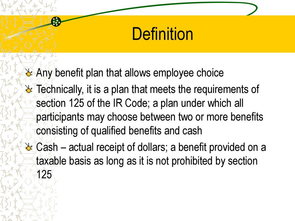 Definition Any benefit plan that allows employee choice