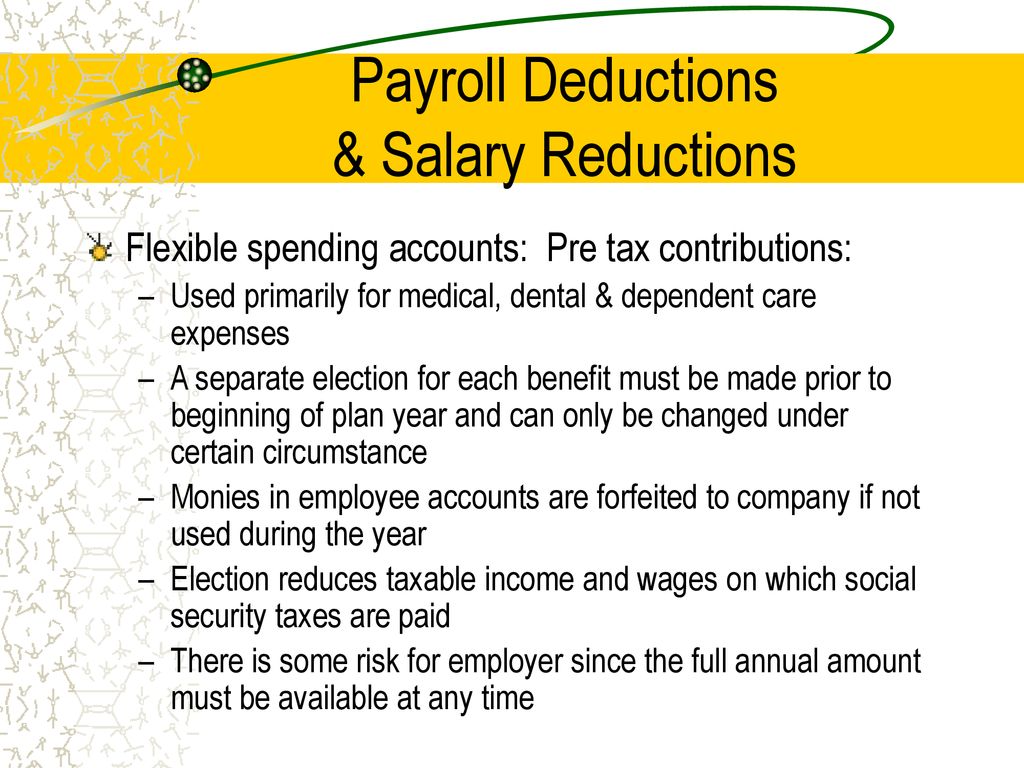 Payroll Deductions & Salary Reductions