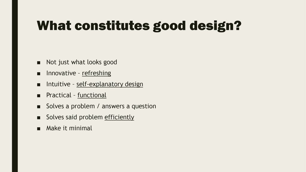What constitutes good design