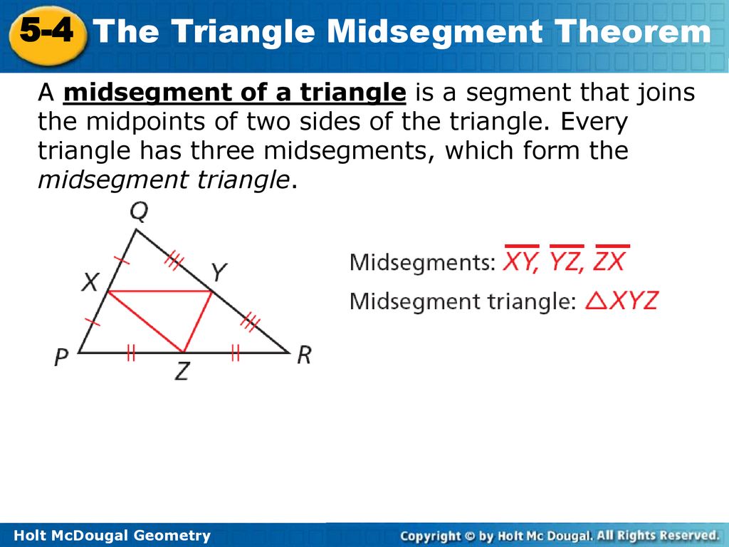 Objective prove and use properties of triangle midsegments ppt download