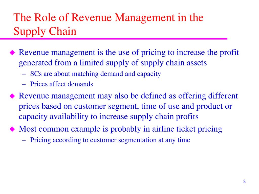 Pricing and the Revenue Management - ppt download