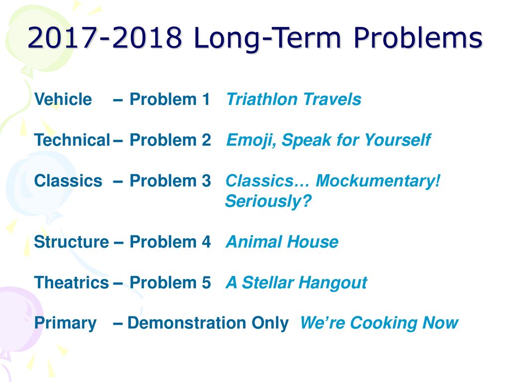 The Long-Term Problems