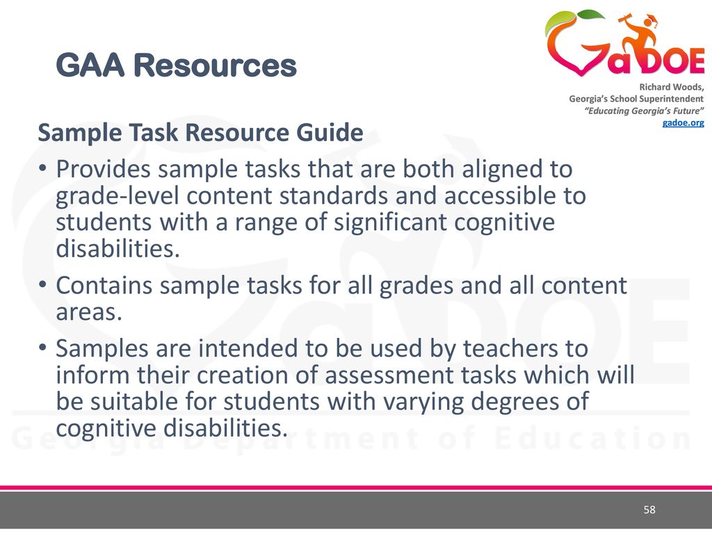 GAA Resources Sample Task Resource Guide