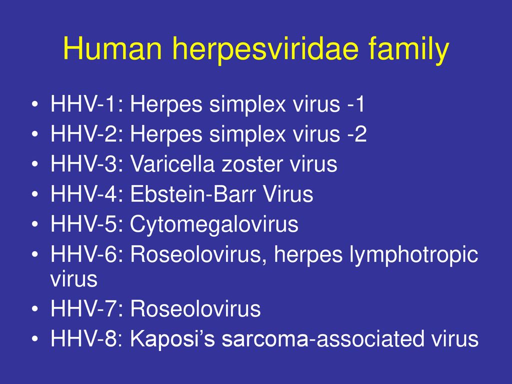 Herpes Simplex 1 и 2 типов; против вируса varicella zoster.