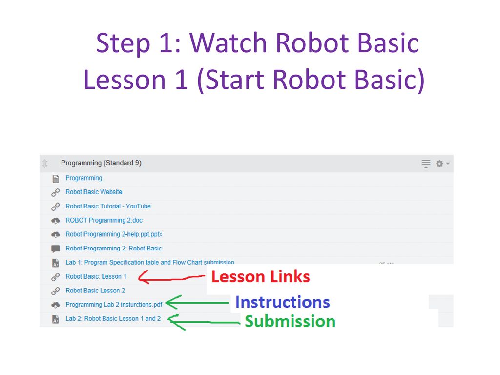Programming Lab 2 Robot Basic Lessons 1 and 2 - ppt download