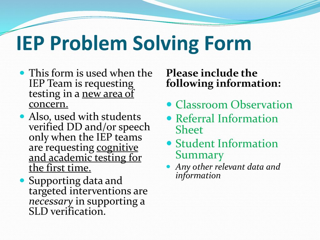 Iep Problem Solving Goals