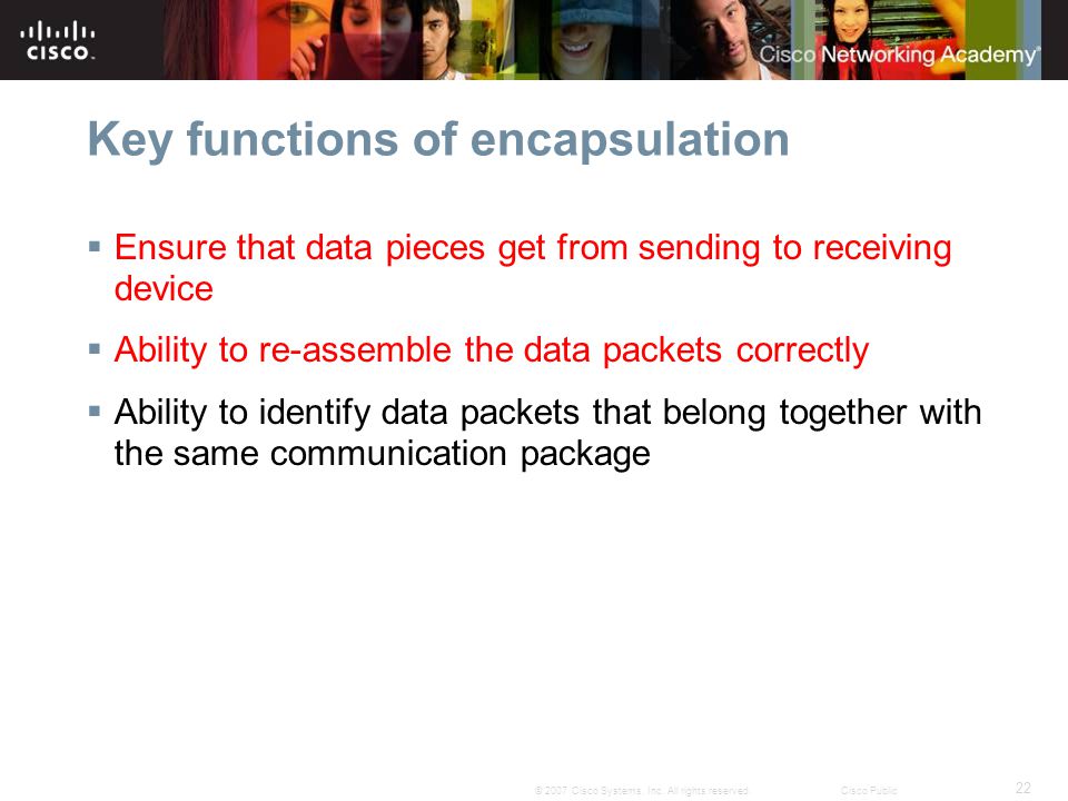 Key functions of encapsulation
