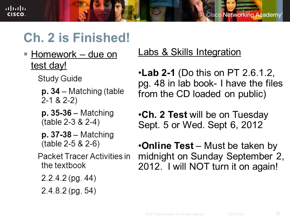 Ch. 2 is Finished! Labs & Skills Integration