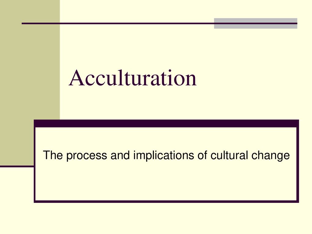The process and implications of cultural change