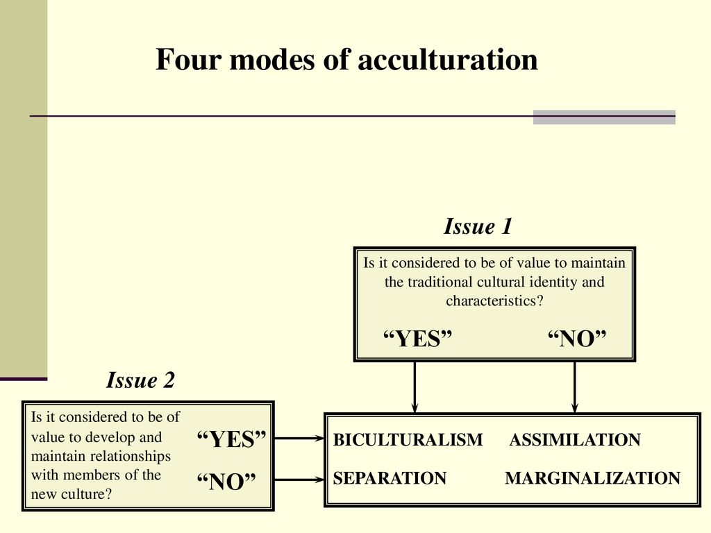 Four modes of acculturation