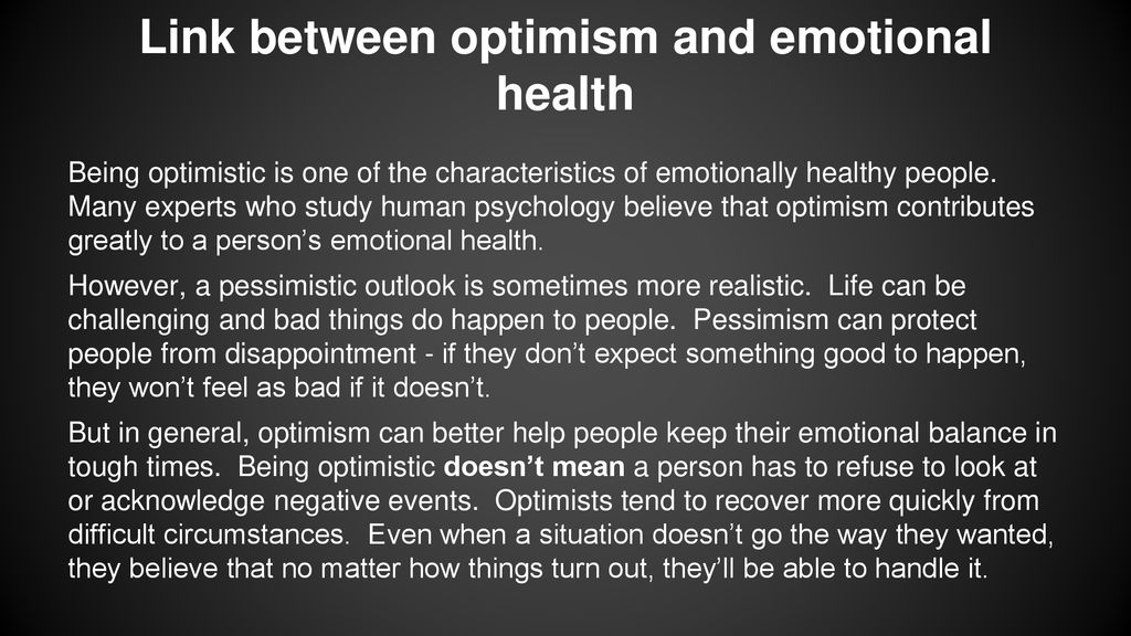examples of being optimistic