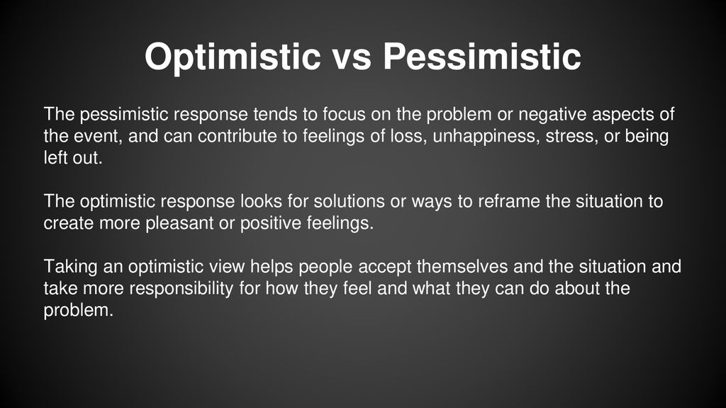 Optimism & Positive Self Talk - ppt download
