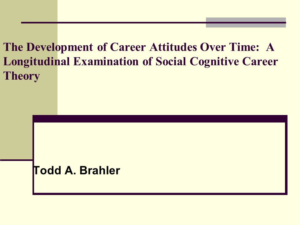 The Development of Career Attitudes Over Time: A Longitudinal Examination of Social Cognitive Career Theory