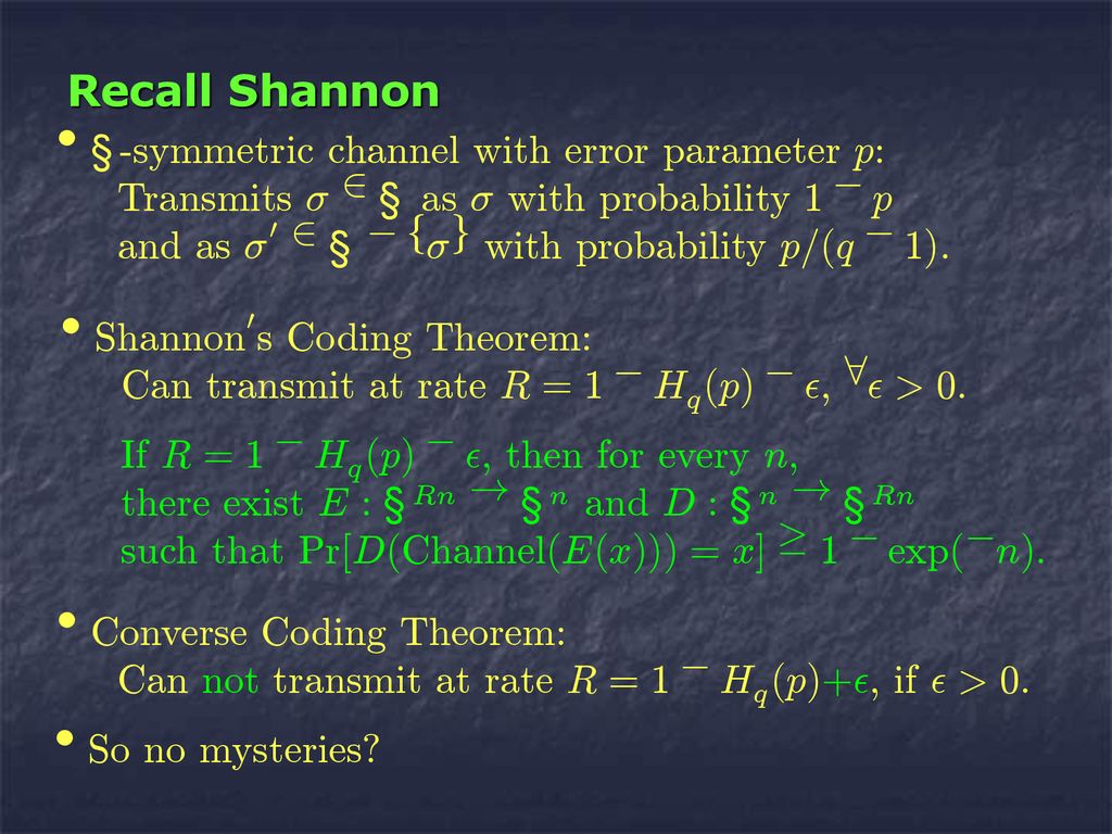 Error Correcting Codes Ppt Download