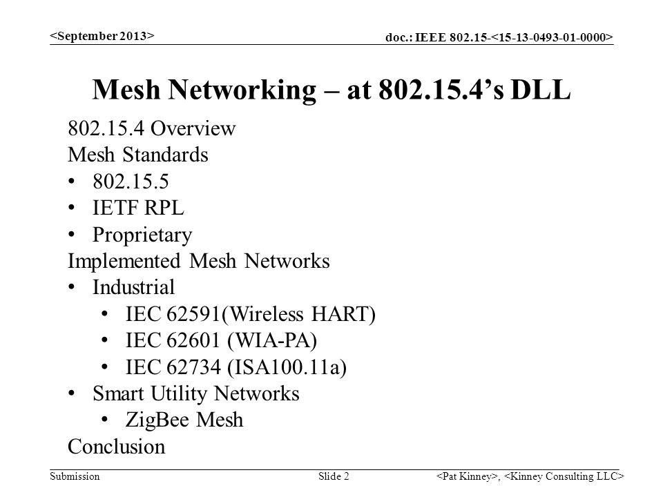 Mesh Networking – at ’s DLL