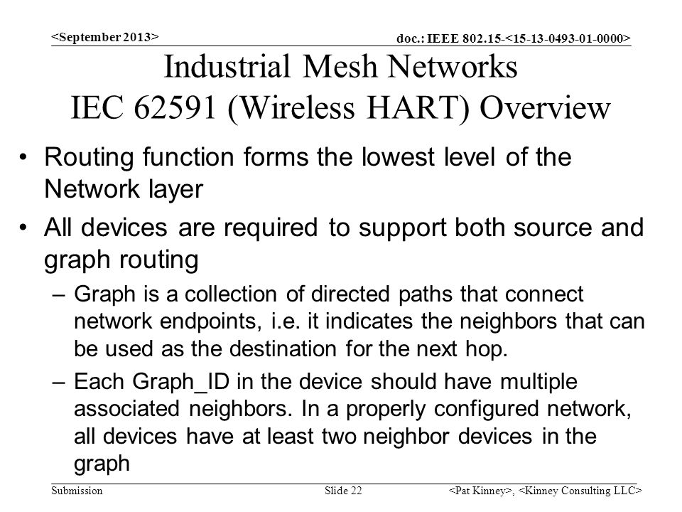 Industrial Mesh Networks IEC (Wireless HART) Overview