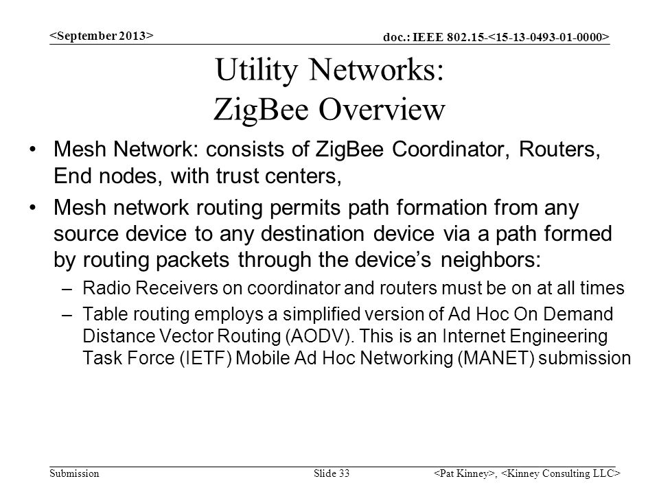 Utility Networks: ZigBee Overview