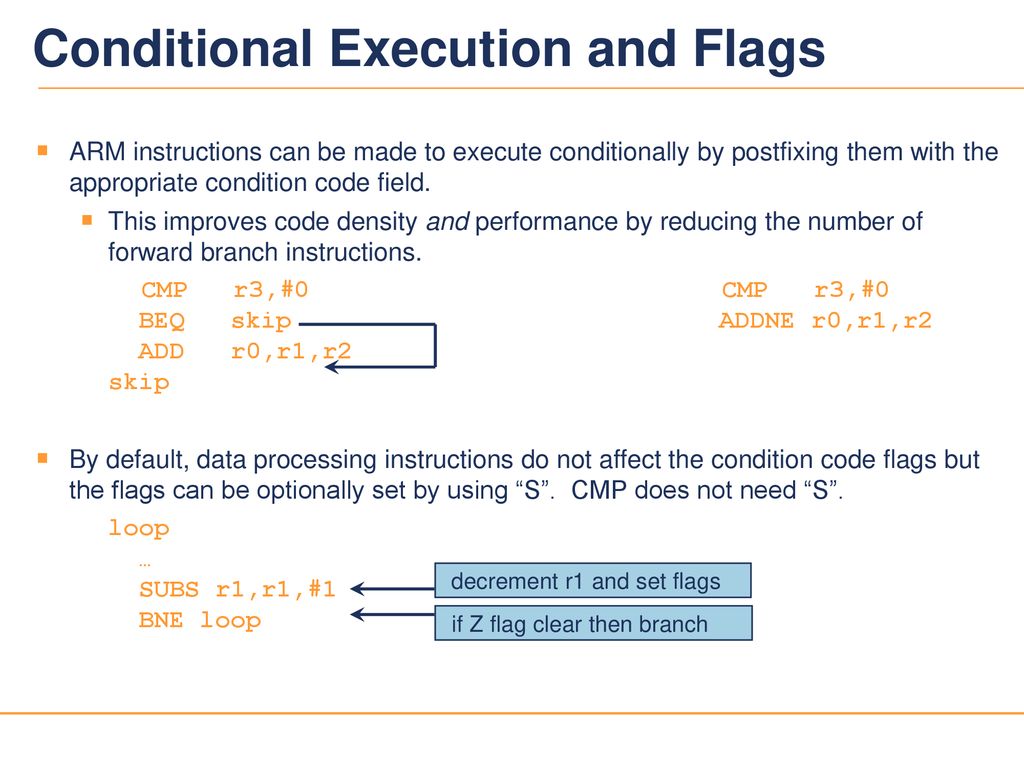 Conditional Execution and Flags