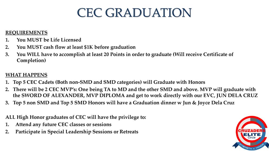 PURPOSE OF CEC (Cruzader ELITE Circle) - ppt download