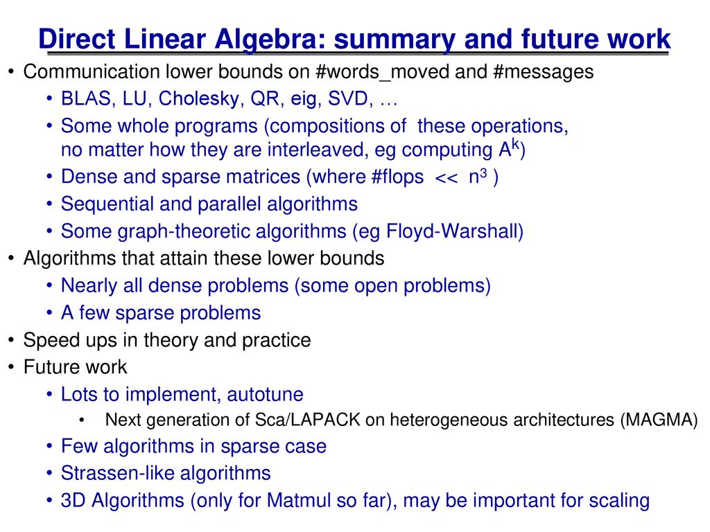 Minimizing communication in linear algebra ppt download