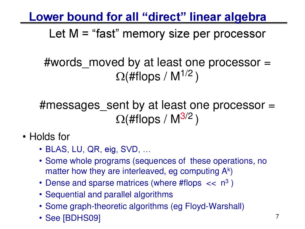 Minimizing communication in linear algebra ppt download