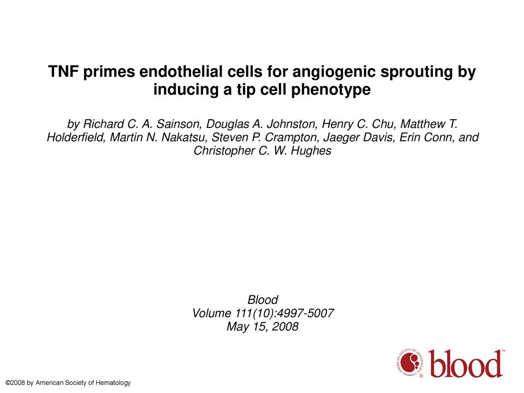 TNF primes endothelial cells for angiogenic sprouting by inducing a tip cell phenotype