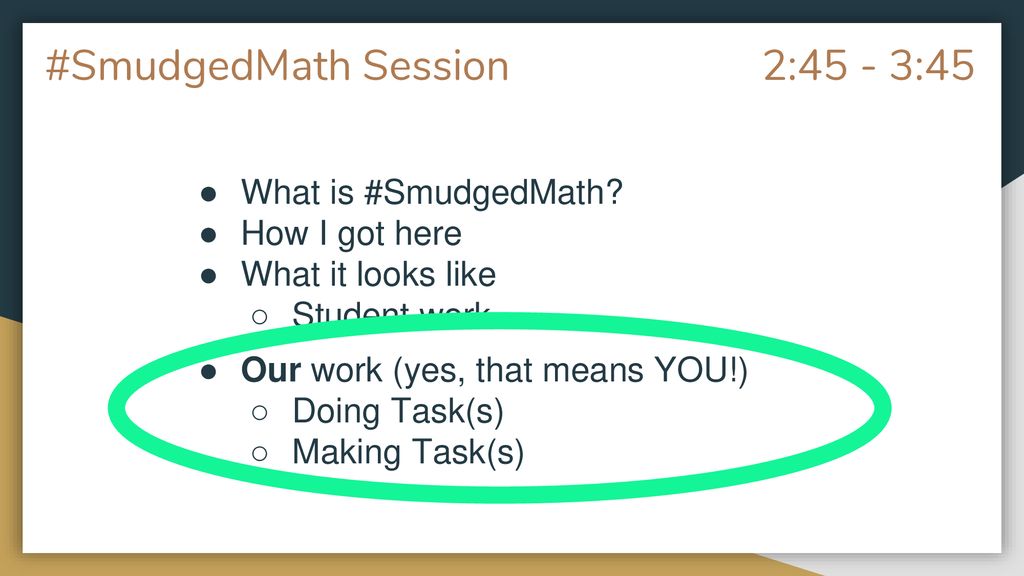 #SmudgedMath Session 2:45 - 3:45