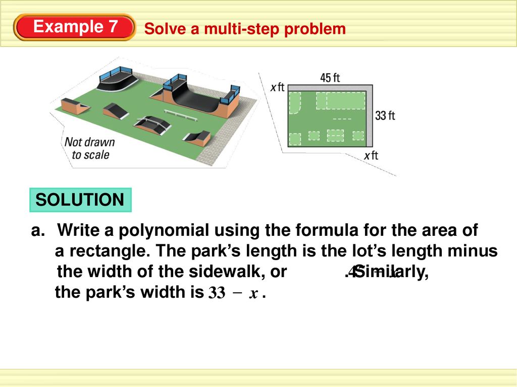 Write a polynomial using the formula for the area of
