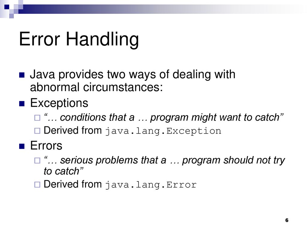 CSE 501N Fall ’09 17: Exception Handling - ppt download