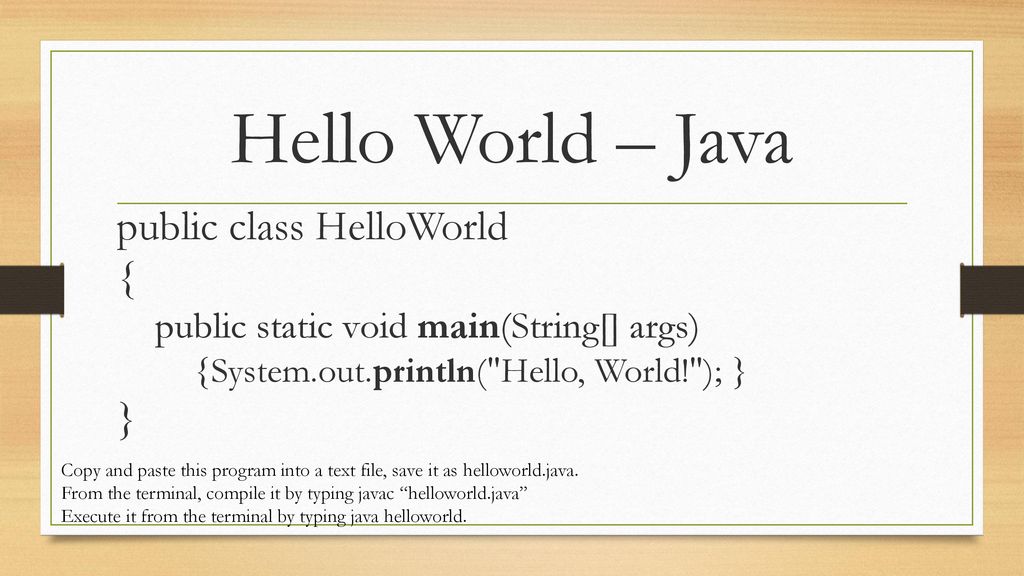 Programming In Any Language With “Hello, World!” Examples - ppt download