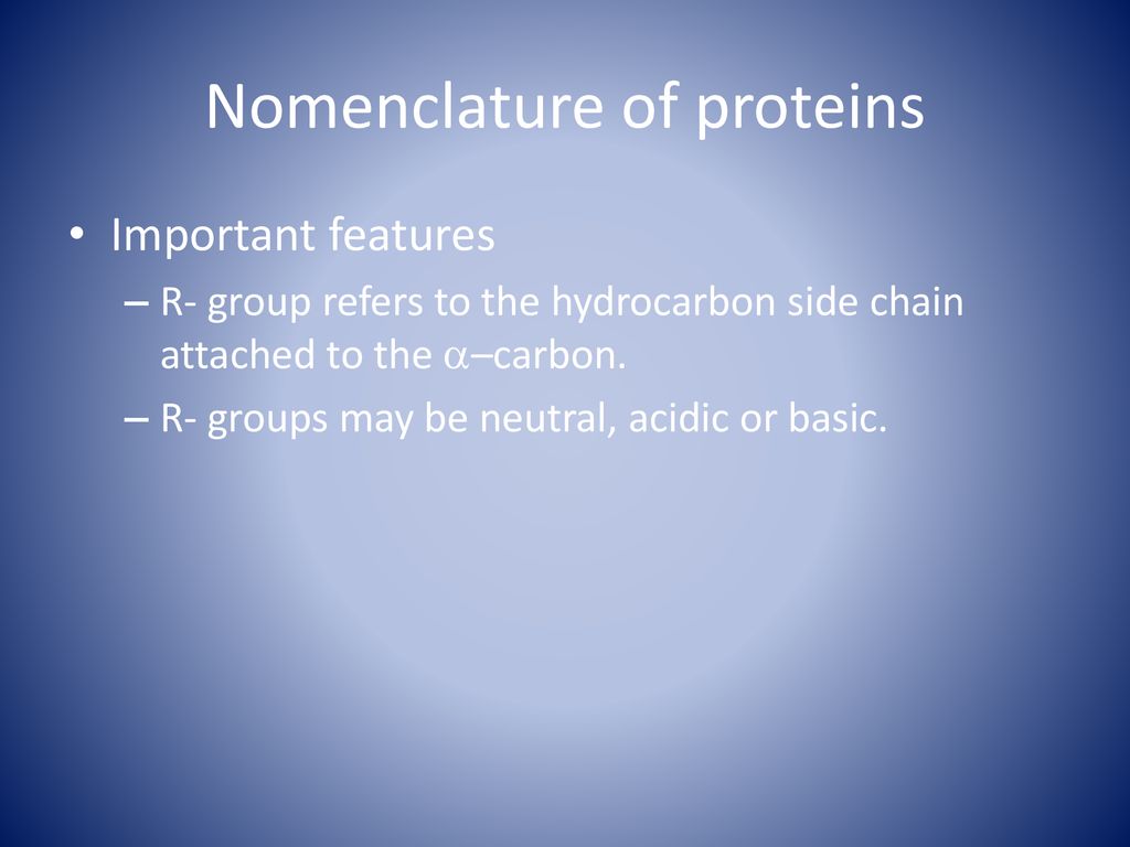 Nomenclature of proteins