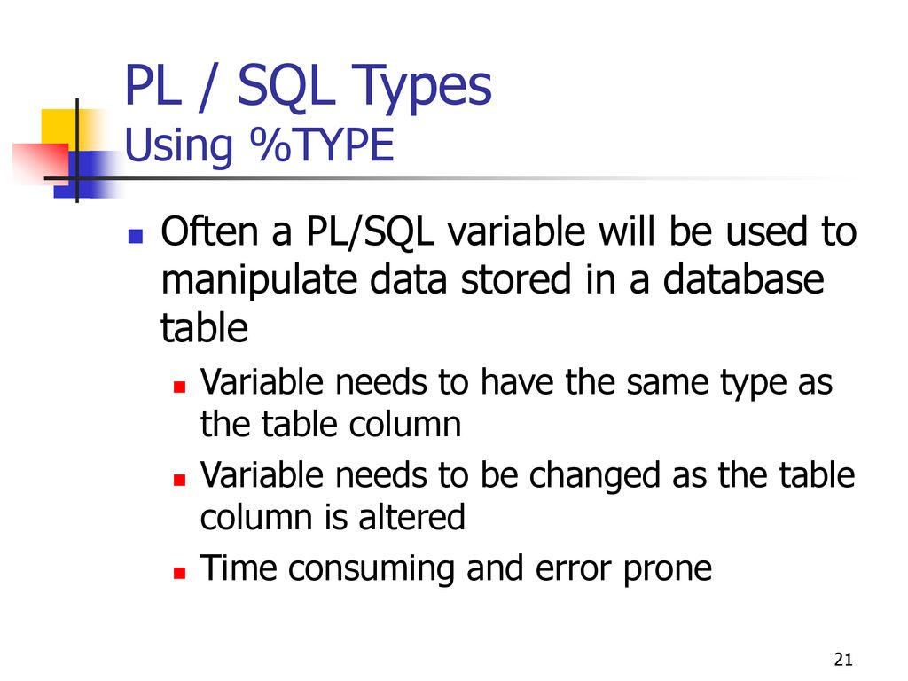 PL / SQL Basics Chapter ppt download