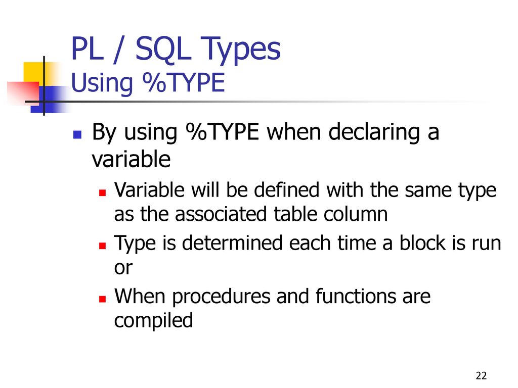 PL / SQL Basics Chapter ppt download